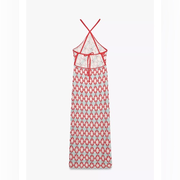 NWT - Zara Knit Maxi Dress - Zara Red and Blue Patterned Maxi Dress, size medium - Picture 2 of 15
